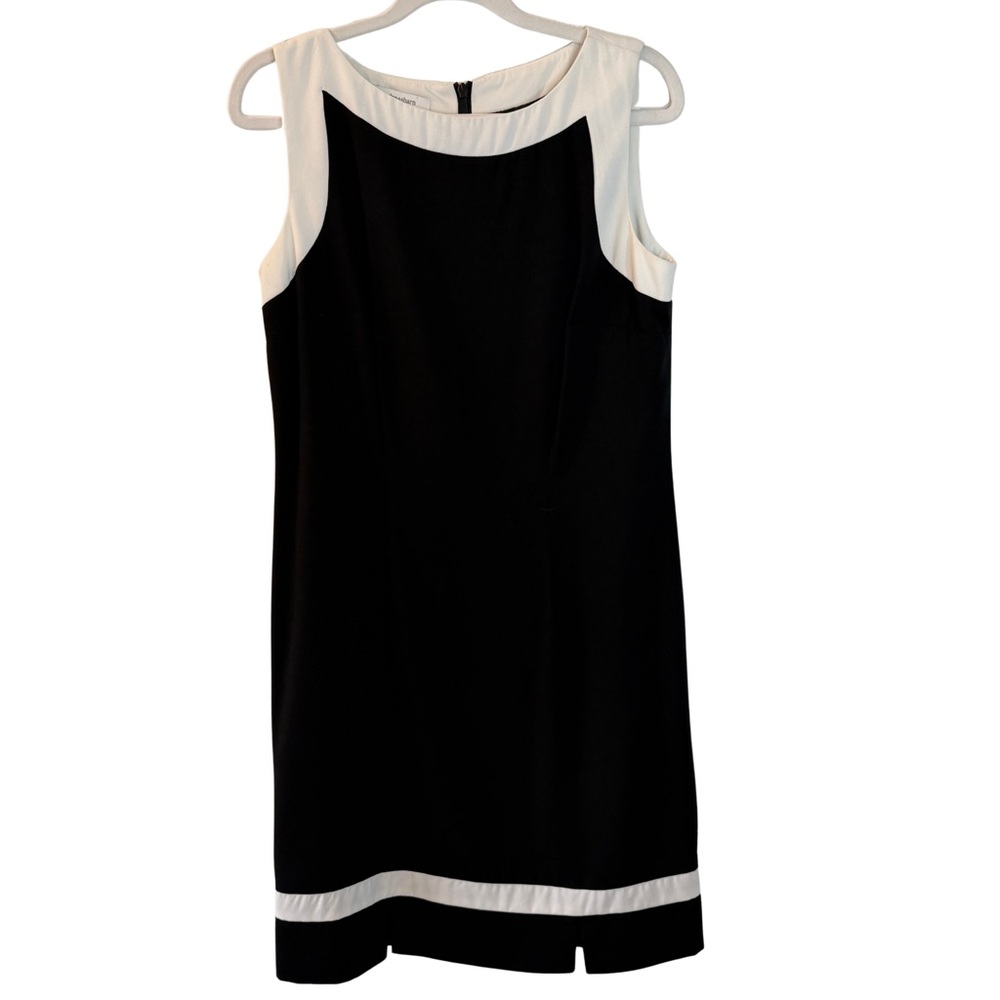 Dressbarn Size 6 Black White Colorblock Sheath Dress Classic Career Timeless